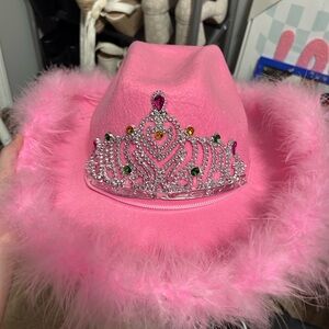 Pink Cowboy Hat with Tiara